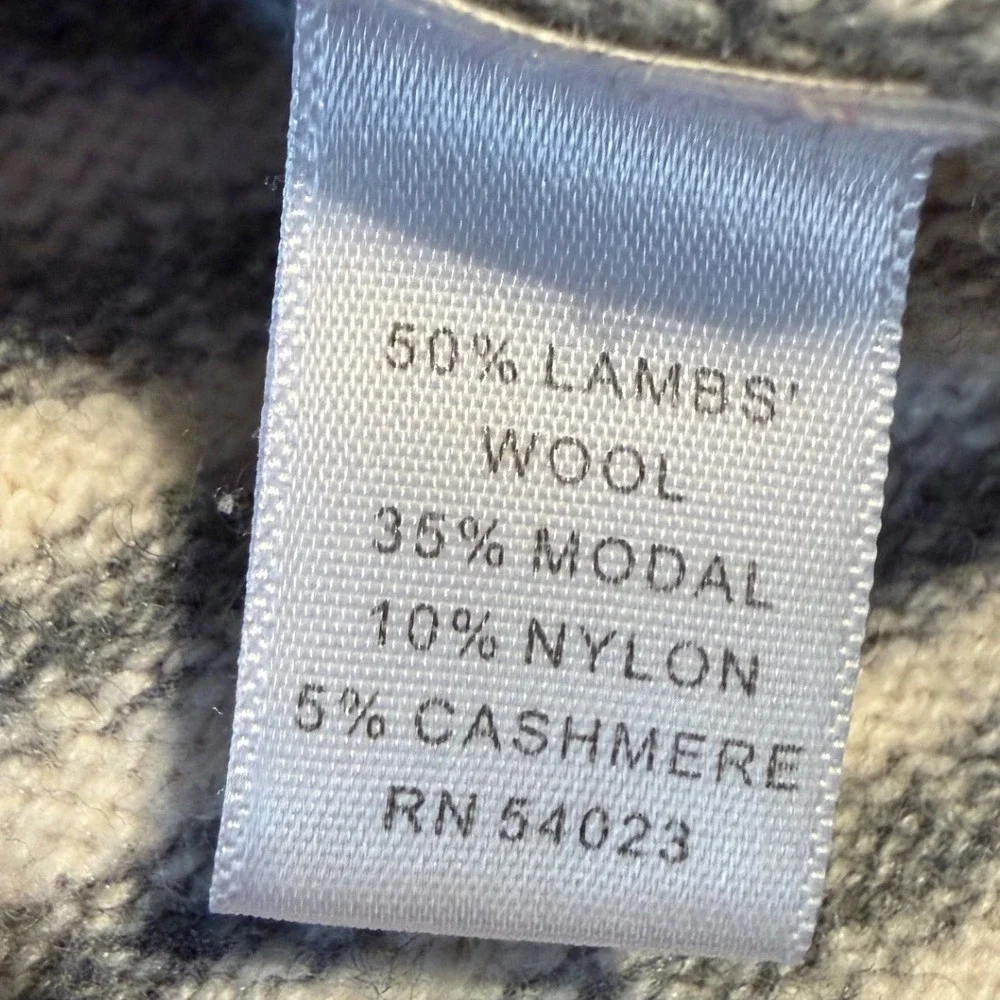 Banana Republic Grey Striped Lambswool Cashmere Shawl Collar Cardigan Sweater M